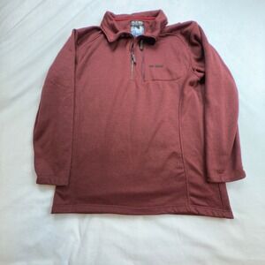 Big Dogs Polar Dogs‎ Mens Fleece 1/4 Zip Pullover High Tech Burgundy